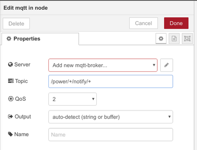 MQTT Subscription details